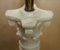 Große antike italienische korinthische Säulen-Beistelltischlampe aus Carrara-Marmor 10
