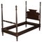 American Federal 4-Poster Bed with Carved Pillars in Hardwood, 1800s 1