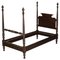 American Federal 4-Poster Bed with Carved Pillars in Hardwood, 1800s, Image 1