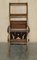 English Gothic Metamorphic Library Steps Chair in Ornately Carved Oak, 1850s, Image 15
