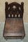 Englischer gotischer Bibliotheksstuhl aus kunstvoll geschnitzter Eiche, 1850er 8