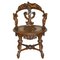 19th Century Italian Hand Carved Walnut Armchair in the style of Andrea Brustolon 1