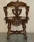 19th Century Italian Hand Carved Walnut Armchair in the style of Andrea Brustolon 17