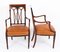 19th Century Sheraton Revival Satinwood Banded Armchairs, Set of 2 2