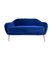 Italian Two Seater Sofa in Blue Velvet with Brass Legs, 1950s 12