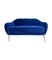 Italienisches 2-Sitzer Sofa aus blauem Samt mit Messingbeinen, 1950er 12