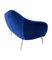 Italian Two Seater Sofa in Blue Velvet with Brass Legs, 1950s 10