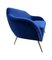 Italian Two Seater Sofa in Blue Velvet with Brass Legs, 1950s 7