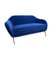 Italian Two Seater Sofa in Blue Velvet with Brass Legs, 1950s 5