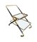 Brass and Black Lacquer Bar Trolley with Removable Tray by Cesare Lacca, 1950s 8