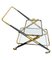 Brass and Black Lacquer Bar Trolley with Removable Tray by Cesare Lacca, 1950s, Image 5