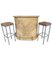 French Riviera Bamboo Bar with Decorative Floral Design Front, 1970s, Image 2