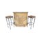 French Riviera Bamboo Bar with Decorative Floral Design Front, 1970s 1