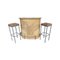 French Riviera Bamboo Bar with Decorative Floral Design Front, 1970s, Image 1