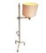 Spanish Adjustable Gilt Floor Lamp in Wrought Iron with Linen Shade, 1950s, Image 6
