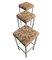 French Bar Stools in Faux Bamboo and Chrome with Leaf Fabric, 1960s, Set of 3 4