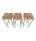 French Bar Stools in Faux Bamboo and Chrome with Leaf Fabric, 1960s, Set of 3 3