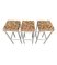 French Bar Stools in Faux Bamboo and Chrome with Leaf Fabric, 1960s, Set of 3, Image 3
