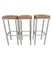 French Bar Stools in Faux Bamboo and Chrome with Leaf Fabric, 1960s, Set of 3 10