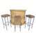 French Bar Stools in Faux Bamboo and Chrome with Leaf Fabric, 1960s, Set of 3, Image 13