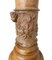 Große antike korinthische Säulenlampen aus Eiche mit geschnitzten Engelchen, 2er Set 14
