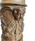 Große antike korinthische Säulenlampen aus Eiche mit geschnitzten Engelchen, 2er Set 13