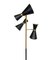 Stilnovo Style Black Lacquered Adjustable Floor Lamp in Brass 5