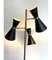 Stilnovo Style Black Lacquered Adjustable Floor Lamp in Brass, Image 12