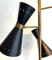 Stilnovo Style Black Lacquered Adjustable Floor Lamp in Brass 11