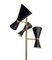 Stilnovo Style Black Lacquered Adjustable Floor Lamp in Brass 3