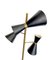 Stilnovo Style Black Lacquered Adjustable Floor Lamp in Brass 6