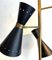 Stilnovo Style Black Lacquered Adjustable Floor Lamp in Brass 9