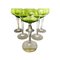 Green Crystal Hock Glasses from Val Saint Lambert, Set of 6 1