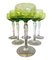 Bicchieri Hock in cristallo verde di Val Saint Lambert, set di 6, Immagine 3