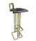 Stools in Gilt Metal with Black Leather Seat Pads in the style of Maison Jansen, 1970s, Set of 3 11