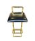 Stools in Gilt Metal with Black Leather Seat Pads in the style of Maison Jansen, 1970s, Set of 3 13