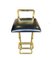 Stools in Gilt Metal with Black Leather Seat Pads in the style of Maison Jansen, 1970s, Set of 3, Image 13