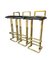 Stools in Gilt Metal with Black Leather Seat Pads in the style of Maison Jansen, 1970s, Set of 3 19