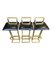 Stools in Gilt Metal with Black Leather Seat Pads in the style of Maison Jansen, 1970s, Set of 3 20