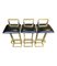 Stools in Gilt Metal with Black Leather Seat Pads in the style of Maison Jansen, 1970s, Set of 3, Image 20
