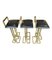 Stools in Gilt Metal with Black Leather Seat Pads in the style of Maison Jansen, 1970s, Set of 3 18