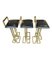 Stools in Gilt Metal with Black Leather Seat Pads in the style of Maison Jansen, 1970s, Set of 3, Image 18