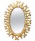 Spanish Oval Sunburst Wall Mirror in Ornate Gilt Metal, 1950s 2