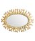 Espejo de pared español ovalado en forma de sol de metal dorado adornado, años 50, Imagen 5