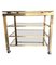 Bar Trolley in Gilt Metal with 4 Smoked Glass Shelves in the style of Guy Lefevre, 1970s 3