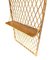 French Riviera Coat Rack in Rattan and Bamboo with Wooden Shelf, 1970s 3