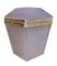 Caja con bisagras de cristal de Murano lila con tapa facetada y borde de metal plateado, años 50, Imagen 5