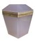 Caja con bisagras de cristal de Murano lila con tapa facetada y borde de metal plateado, años 50, Imagen 2