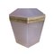 Caja con bisagras de cristal de Murano lila con tapa facetada y borde de metal plateado, años 50, Imagen 1