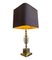 Lampade a forma di pigna in ottone con paralume originale di Maison Charles, Francia, anni '60, Immagine 5